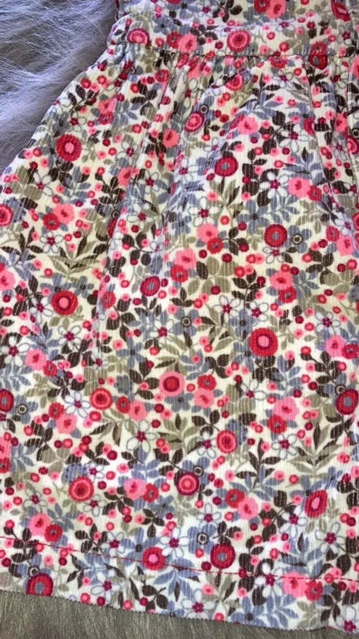 Robe fleuri style velour 6 mois - photo numéro 4