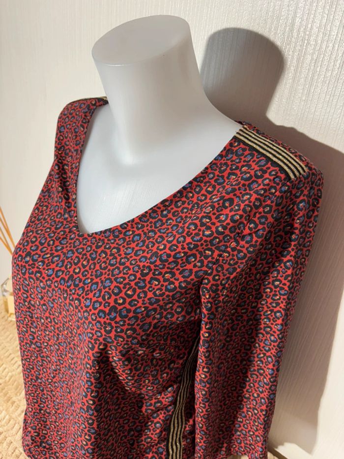 🐆 Blouse Léopard Rouge Promod - Taille M - photo numéro 3