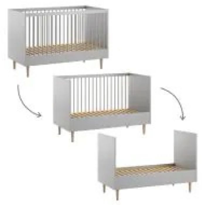 Lit bébé évolutif 70×140 cm “Étoile” – Petite Amélie – GRIS – Comme neuf ! - photo numéro 2