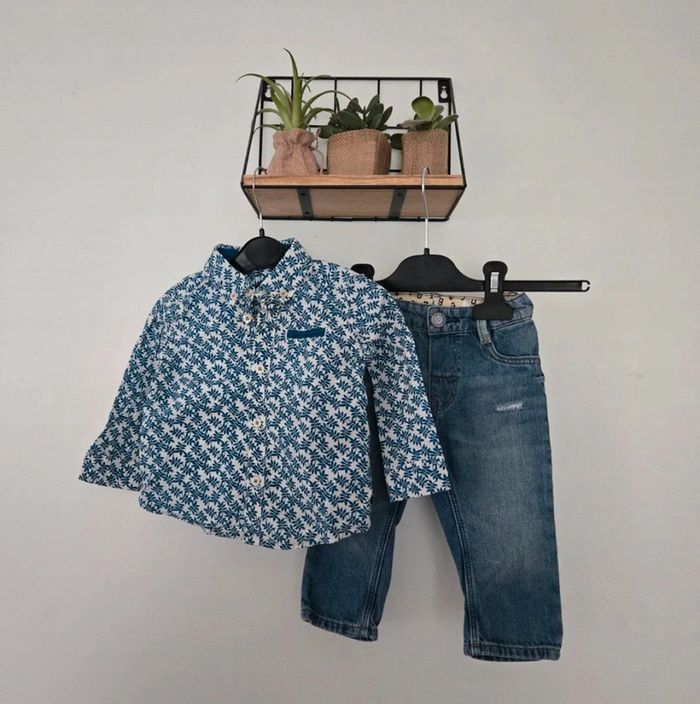 Ensemble chemise pantalon JBC / H&M 74 cm 👦