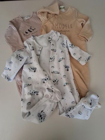 Lot de 3 pyjamas bébé garçon TAO