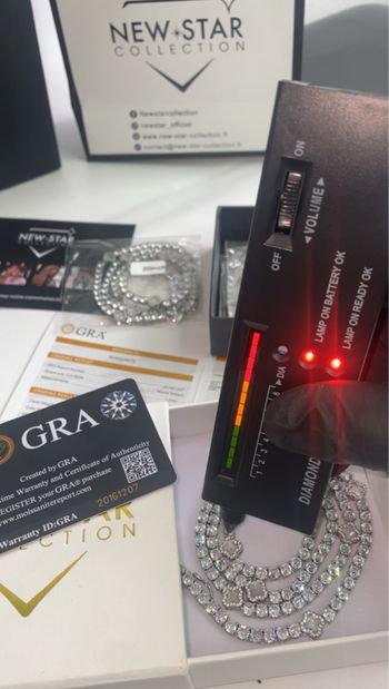 Chaîne de tennis en Moissanite Sertie de diamant VVS