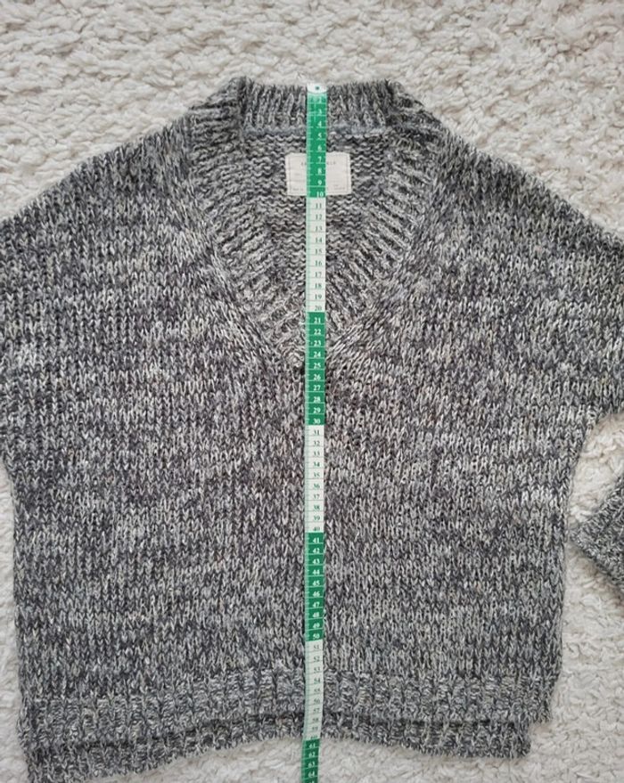 Pull col V gris beige chiné Springfield Taille S ou 36 - photo numéro 14