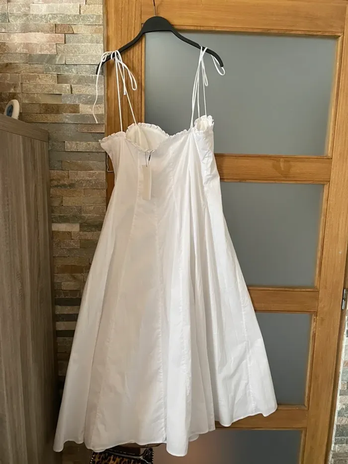 Magnifique, robe blanche en popeline, Zara, taille XL, collection, 2025 - photo numéro 2
