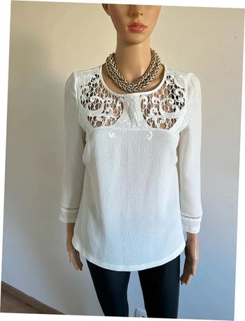 Blouse blanche avec dentelle Morgan taille 36 jamais portée