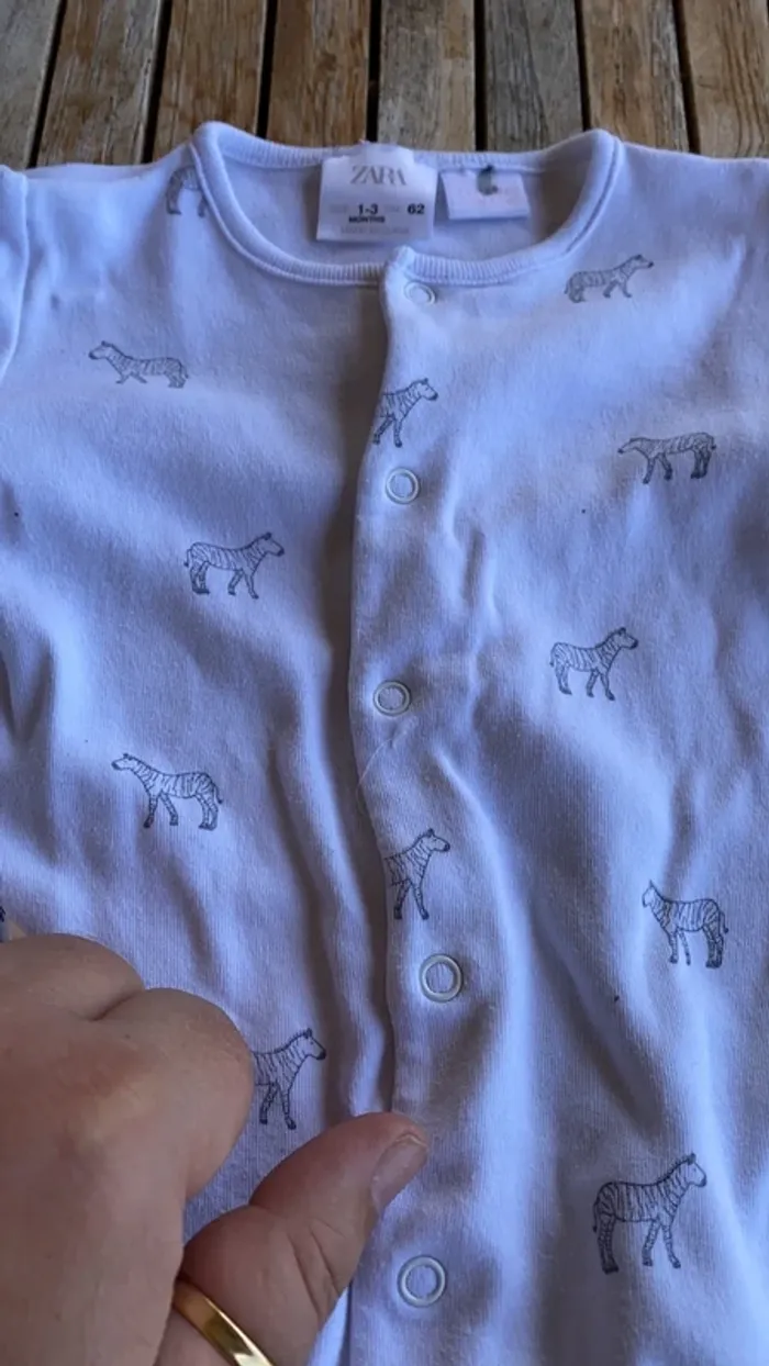 Pyjama en coton Zara - 1/3 mois - photo numéro 3