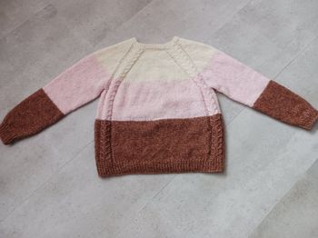 Pull 3 couleurs tricoté main taille 38 Bergère de France Neuf