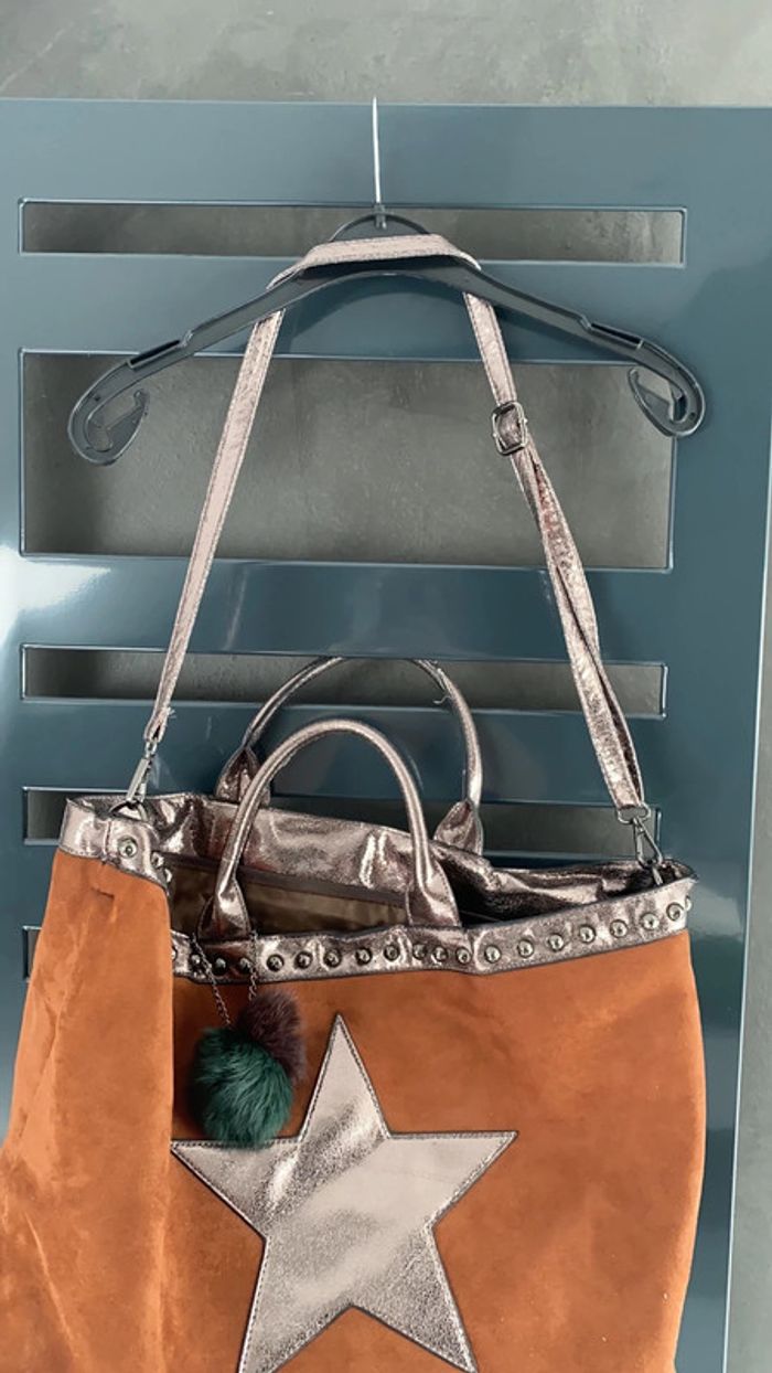 Sac caba fourre tout couleur brique et bronze - photo numéro 5