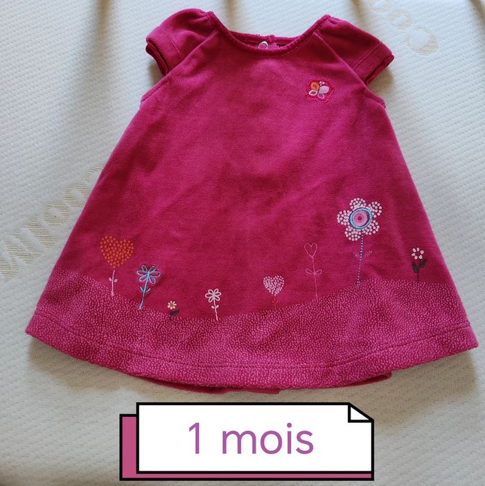 Robe en velours lisse sans manches 1 mois