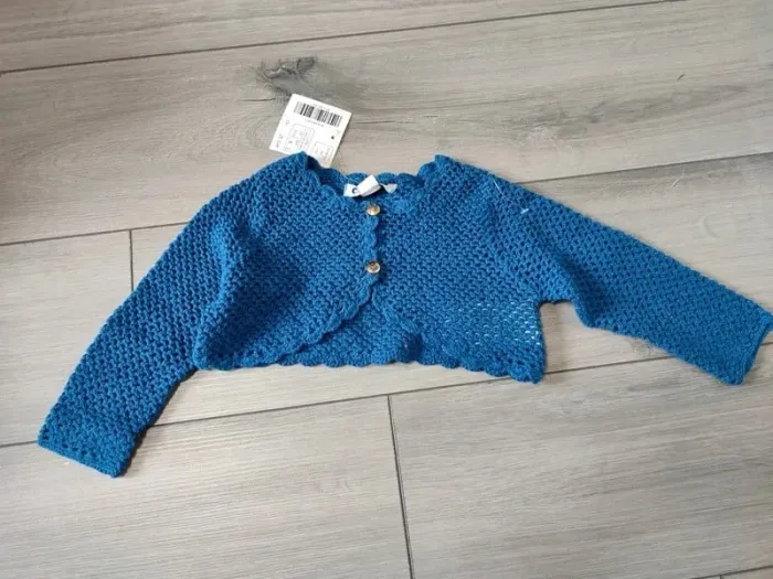 Gilet boléro creeks bleu marine neuf avec étiquette 9 mois