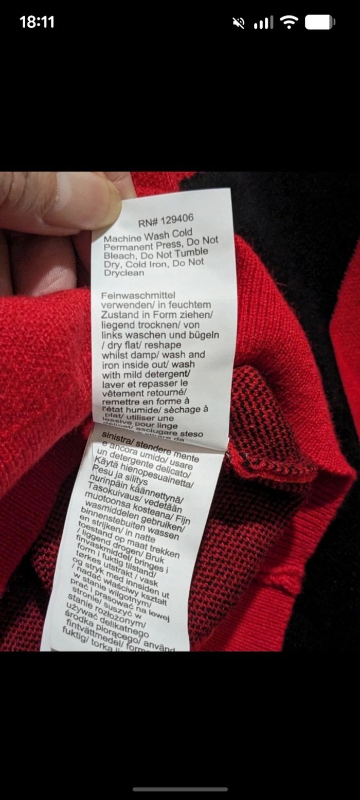 Pull Bodyflirt rouge et noir. Taille 38/40 - photo numéro 7