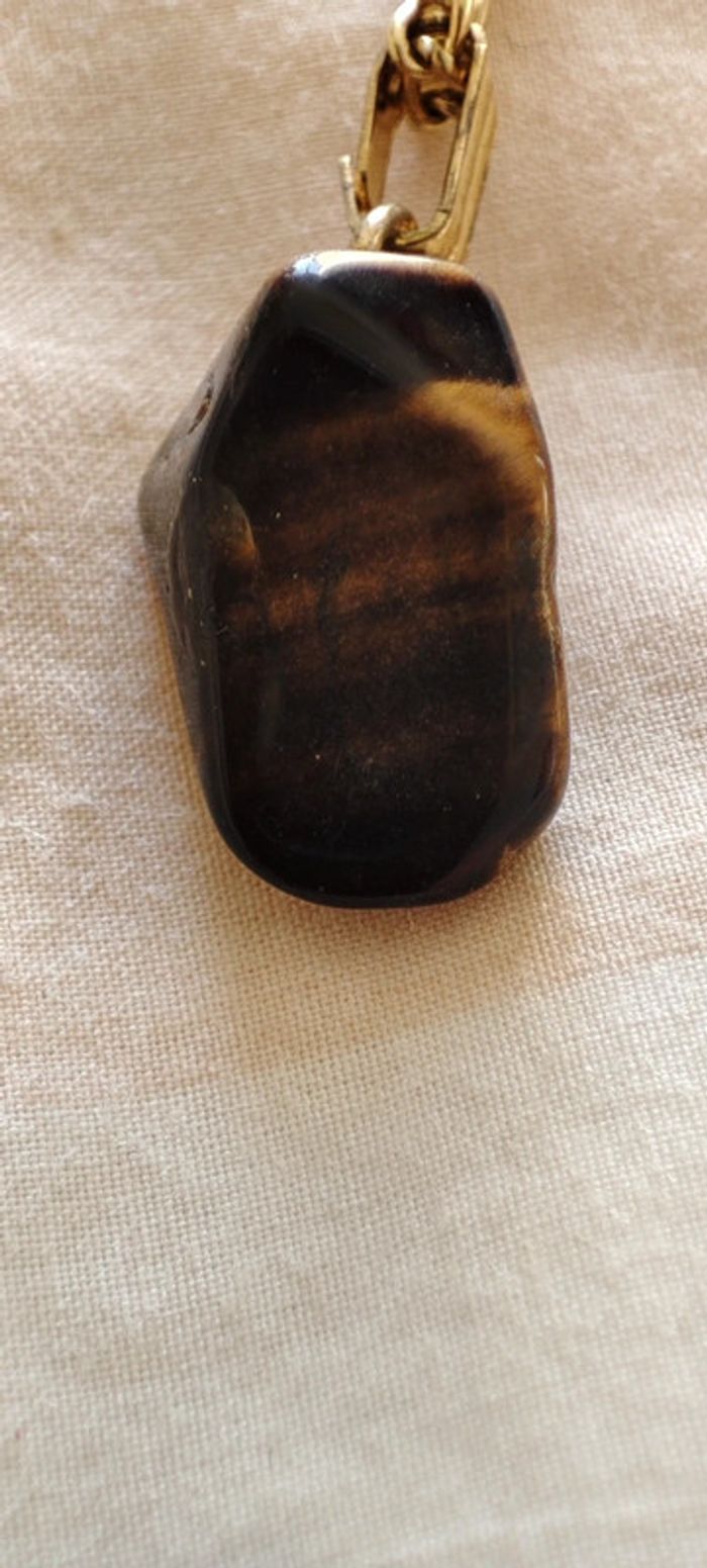 Collier pierre oeil de tigre - photo numéro 3