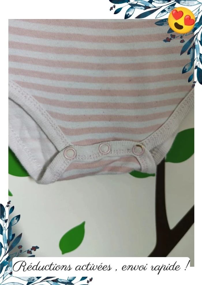 Body blanc et rose 0/3 Mois - photo numéro 4