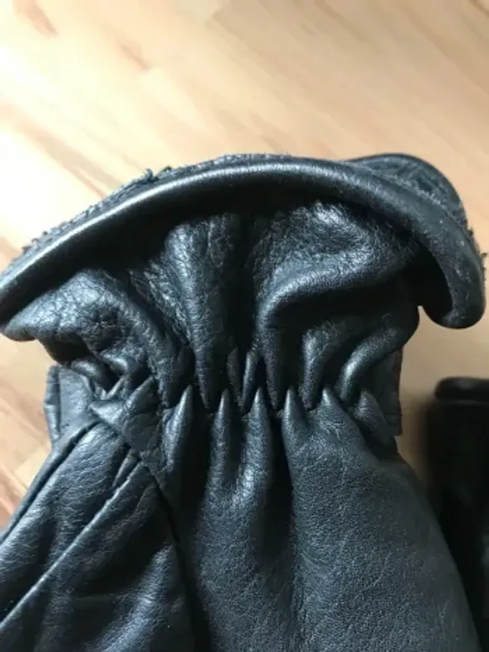 gants cuir marque shilton noir homme S logo sur un doigt - photo numéro 8