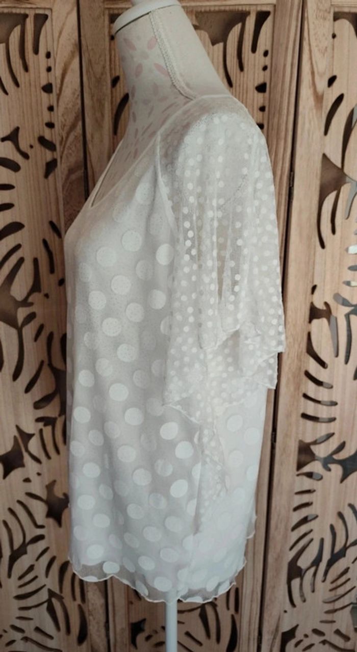 Blouse col V imprimée pois Armand Thiery - photo numéro 3