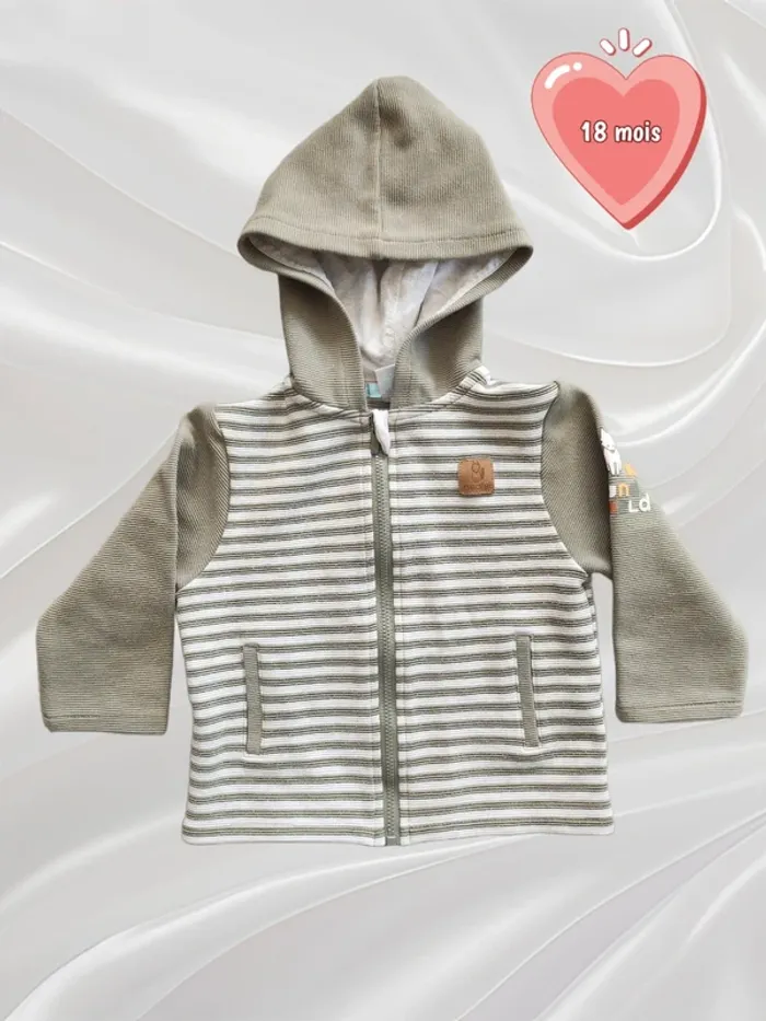 Gilet veste zippée garçon 18 mois
