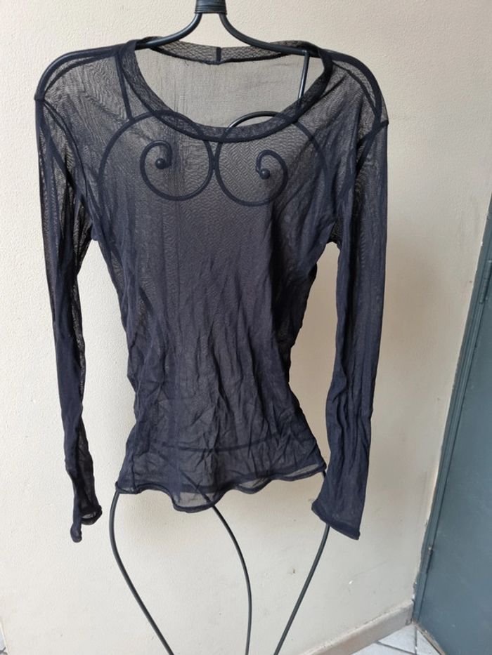 Blouse noire transparente