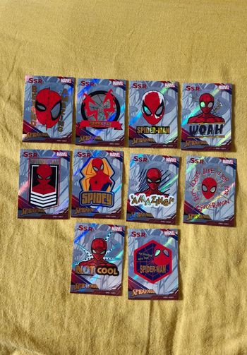 Lot de 10 cartes marvel spiderman