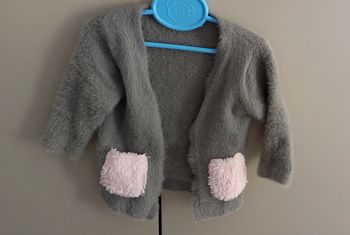 Gilet tout doux gris et rose