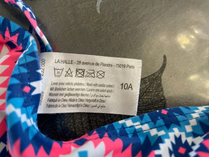 emble maillot de bain 2pc bleu rose et blanc La Halle 10 ans - photo numéro 6