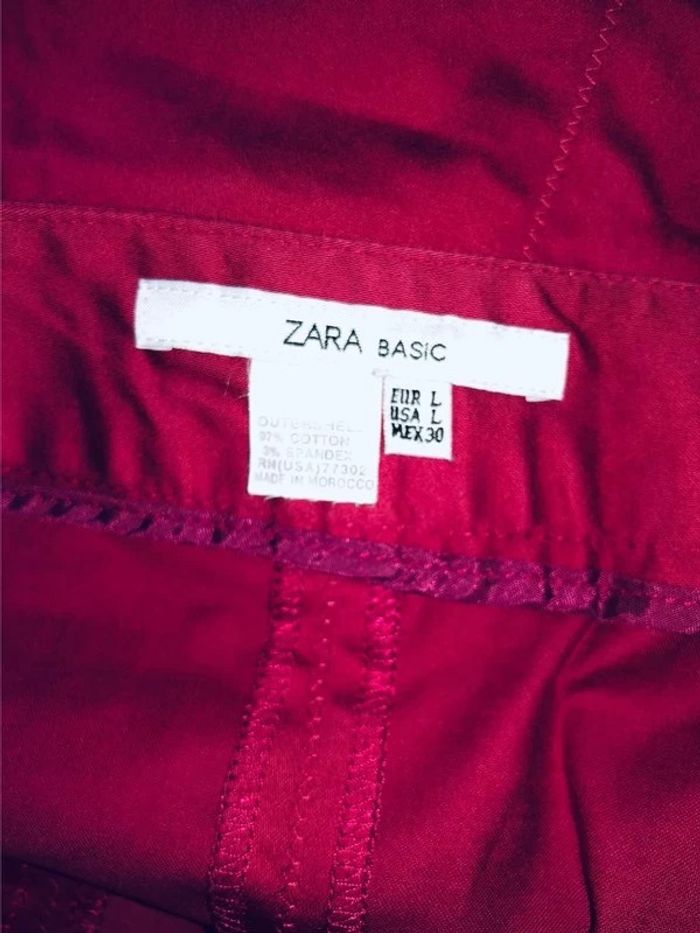 Jupe femme rouge bordeau taille L zara basics - photo numéro 3