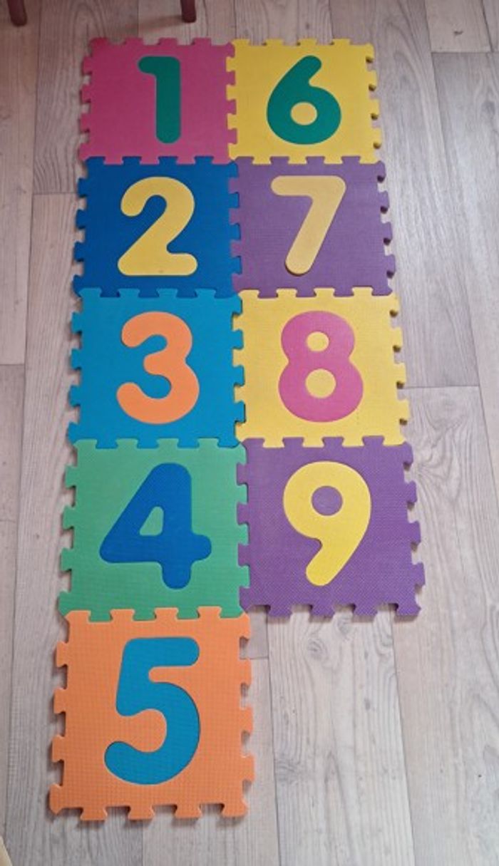 20 Dalles mousse chiffre puzzle