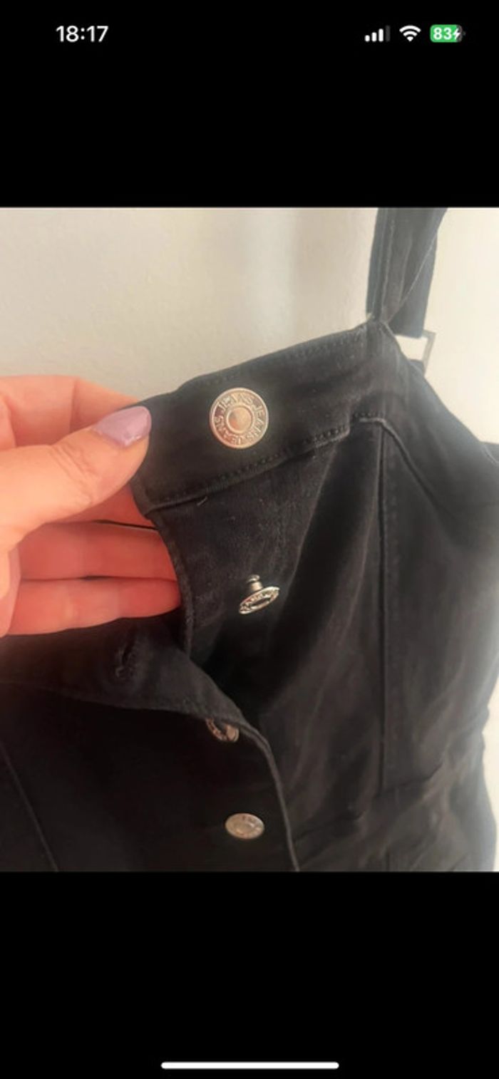 Robe salopette noire en jean – taille 38 - photo numéro 3