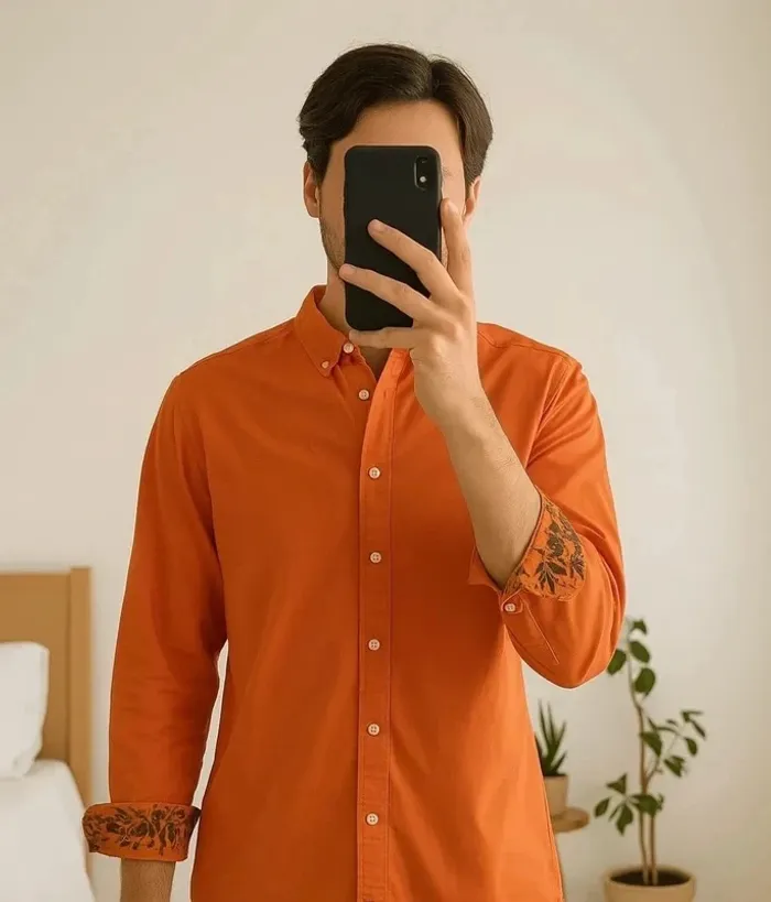 Chemise orange vif Marc O’Polo – Taille S