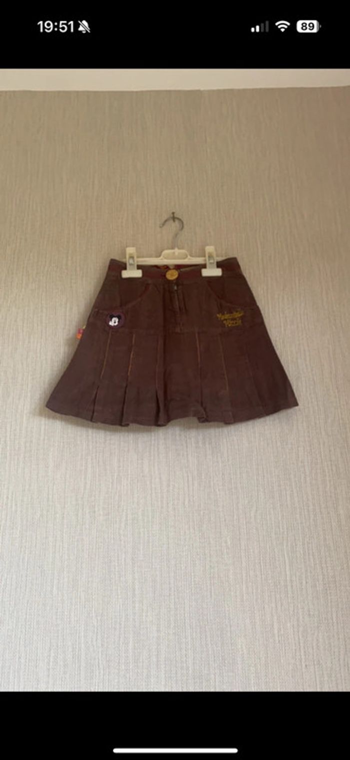 Jupe marron en velours minnie Disney 8 ans