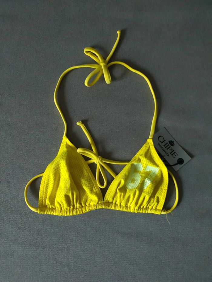 Haut de bikini jaune fluo – Chipie – Taille XS - photo numéro 7