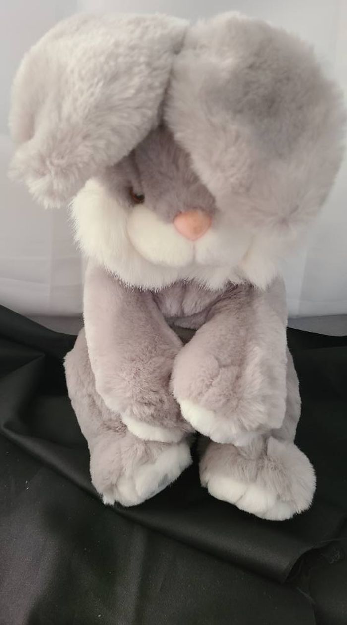 Peluche Lapin gris blanc Lascar 36 cm - photo numéro 7
