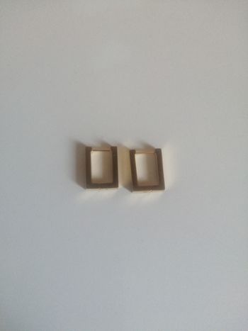 🌸Petites créoles carrées épaisses acier doré "Zag" 🌸