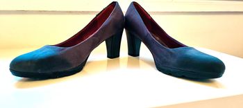 Escarpins gris velours