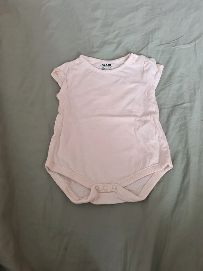 Ensemble rose salopette et 2 bodies coton - photo numéro 3
