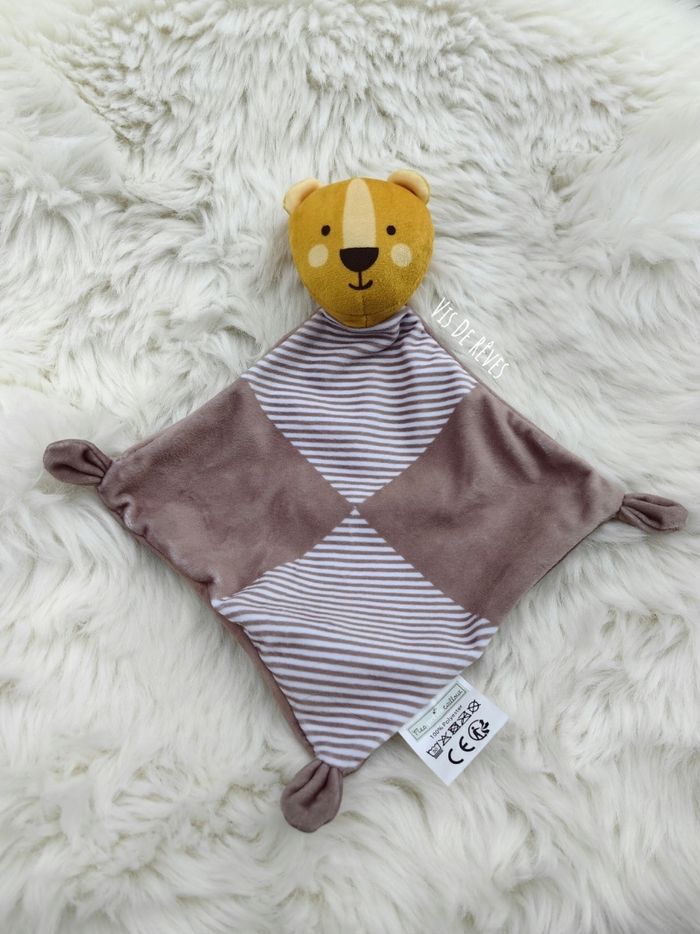 Doudou plat Mes Petits Cailloux tigre ours