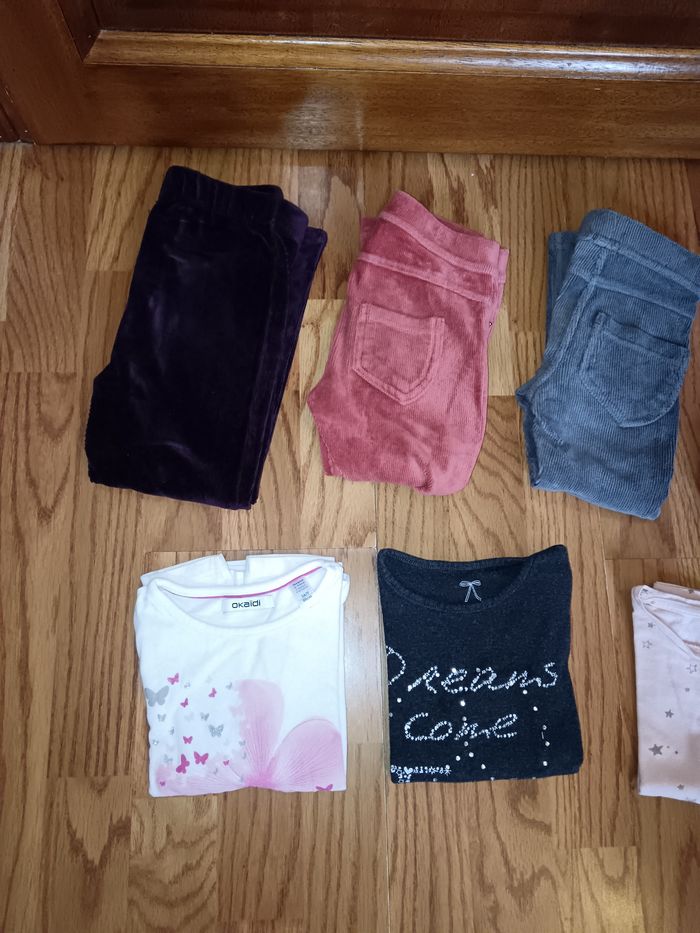 Lot 3 ans pantalons velours et tee shirts manches longues Kiabi, Okaïdi etc - photo numéro 2