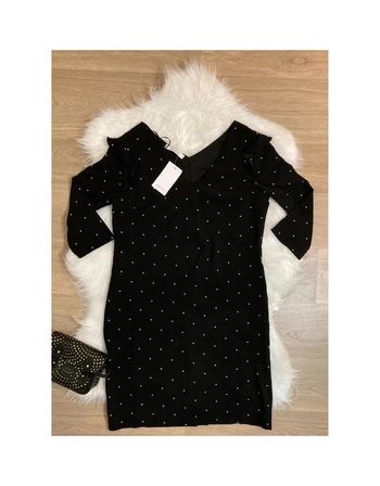 Robe noire à pois blancs – Taille M / 38 promod
