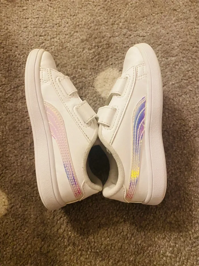 Puma Smash Blanche & Holograme Pointure 25 - photo numéro 5