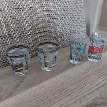 Lot 4 verres shooter Grece Crete