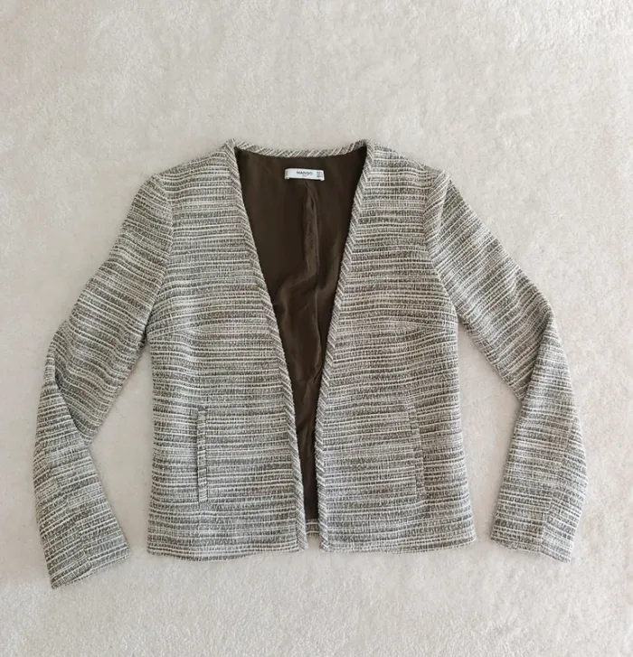 Veste Blazer cardigan en tweed Mango S - photo numéro 4