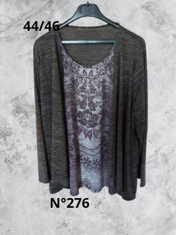 N°276 Sweat marron/gris T44/46.