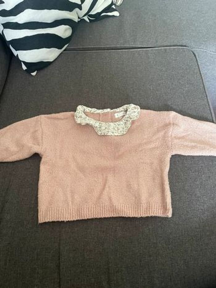 Pull col liberty rose 6 mois Vert Baudet
