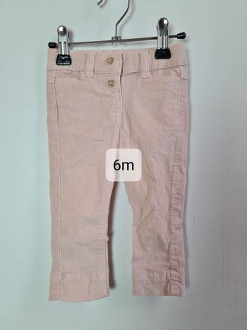 Pantalon velours rose TAO 6 mois