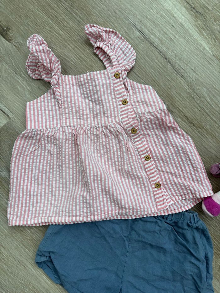 Ensemble blouse + short taille 24 mois - photo numéro 3