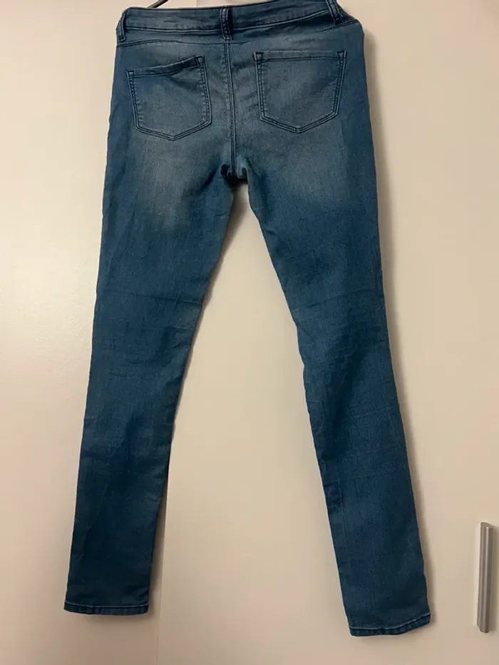 Jean skinny bleu clair troué aux genoux Denim&co - photo numéro 6