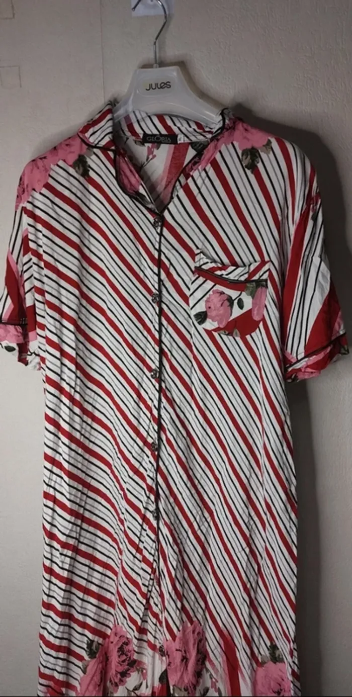 Robe imprimée rouge et blanc "Gloria Mode" - photo numéro 2