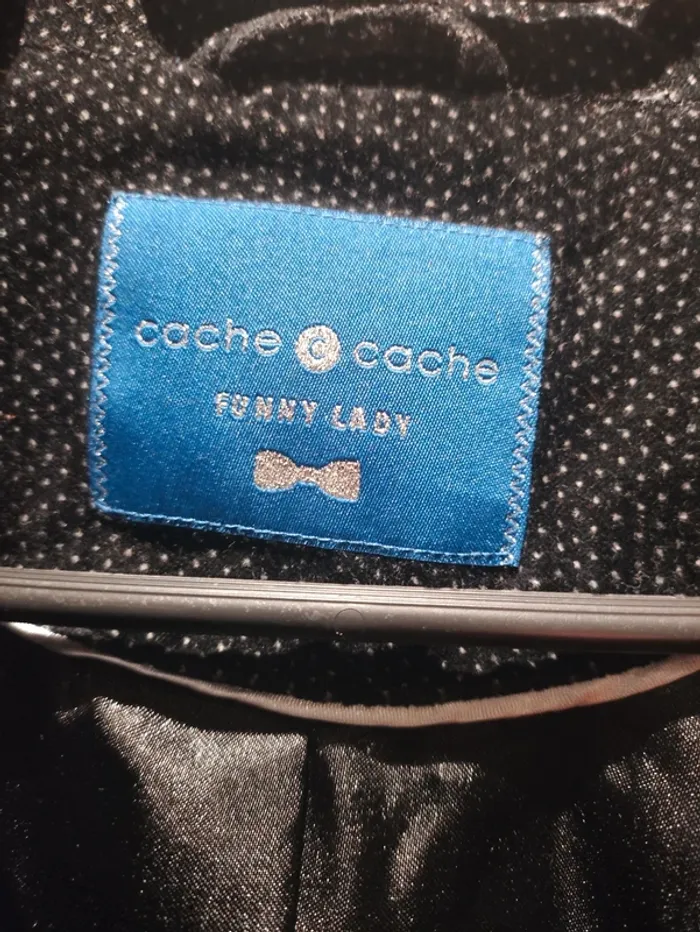 Blazer noir Cache Cache motif pois blanc bon état Taille S / 36 - photo numéro 3