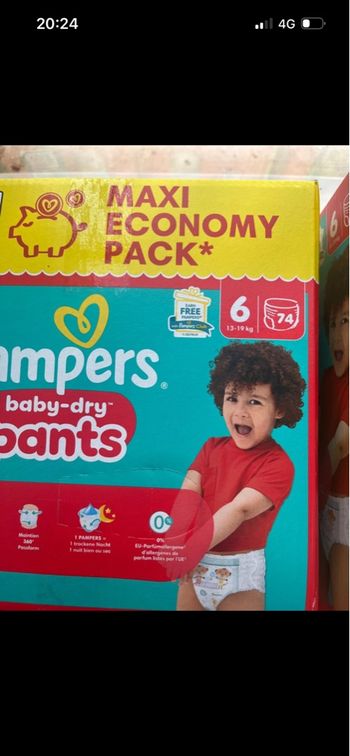 1 carton couché t 6 pants pampers 