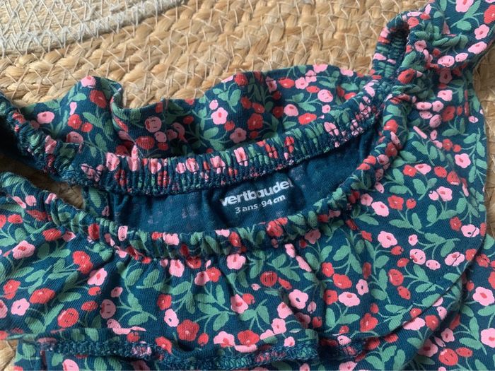 Robe été vert fleurs Vertbaudet 3 ans 36 mois - photo numéro 4