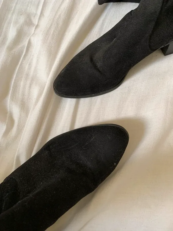Cuissardes effet daim noires - photo numéro 4